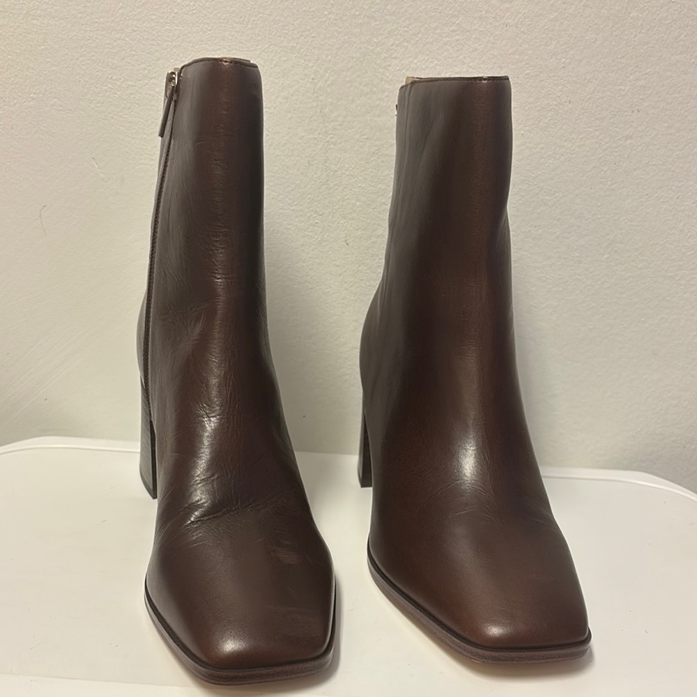 Calvin Klein Women's Broma Mid Calf Boot Brown Heeled Boots, Brand New - Picture 9 of 10